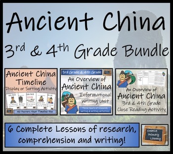 Preview of Ancient China Display Timeline Close Reading & Writing Bundle | 3rd & 4th Grade