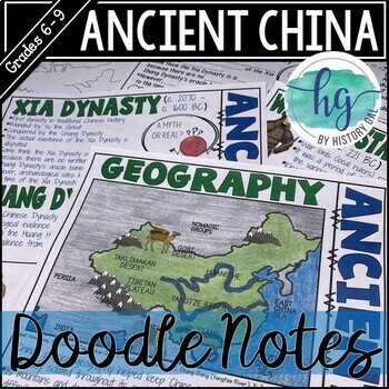 Preview of Ancient China Doodle Notes for the Xia, Shang, Zhou, Qin & Han Dynasties