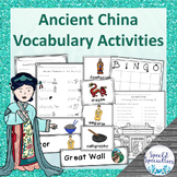 Ancient China Early Societies vocabulary activities