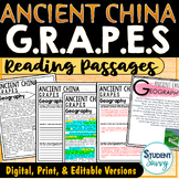 Ancient China GRAPES Activities Reading Passages Geography