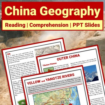 Preview of Ancient China Geography Reading Comprehension Passages and Map Activity