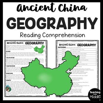 Preview of Ancient China Geography Reading Comprehension Worksheet