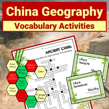 Preview of Ancient China Geography Vocabulary Activity - Hexagonal Thinking