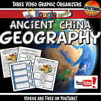 Preview of Ancient China Geography YouTube Video Graphic Organizer Notes Doodle Style
