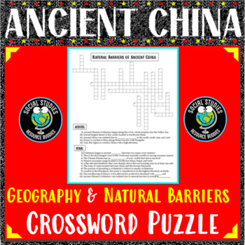 Ancient China: Geography and Natural Barriers Crossword Puzzle TPT