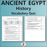 Ancient Egypt History Vocabulary Quiz - Editable Worksheet