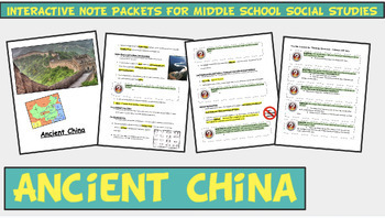 Preview of Ancient China Interactive Digital Note Packet for Middle Schoolers