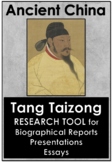 Ancient China - No Prep - Research Worksheet - Tang Taizong