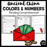 Ancient China Numbers and Colors Reading Comprehension Worksheet