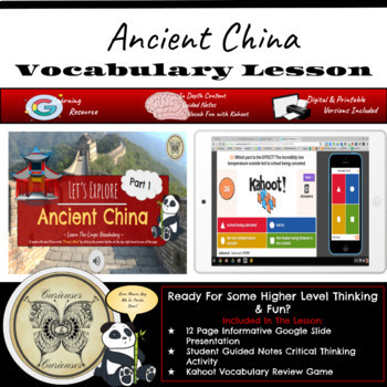 Preview of Ancient China: Part 1 - Learn The Lingo Vocabulary