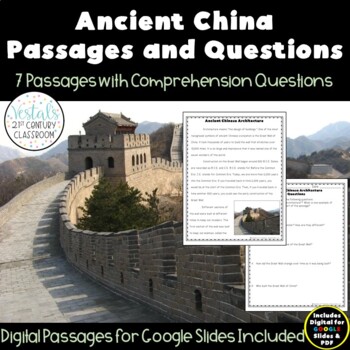 Preview of Ancient China Passages and Questions {Digital & PDF Included}