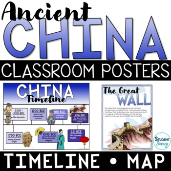 Preview of Ancient China Posters - China Timeline - Ancient China Map Classroom Posters