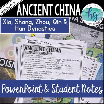 Preview of Ancient China PowerPoint and Guided Notes {Xia,Shang,Zhou,Qin,Han}