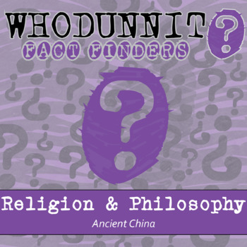 Preview of Ancient China Religion & Philosophy Whodunnit Activity - Printable & Digital
