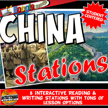 Preview of Ancient China Stations with Graphic Organizer & Google Reading Investigation