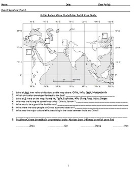 Ancient China Study Guide by Middle School World History | TPT