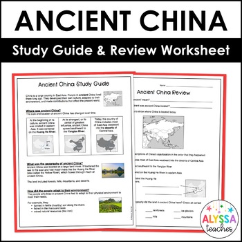 Preview of Ancient China Study Guide and Review Worksheet (VA SOL)
