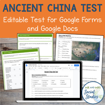 Preview of Ancient China Test for Google Drive | Study Guide and Unit Assessment