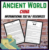 Ancient China Text W/ Comprehension Worksheets & Vocabular