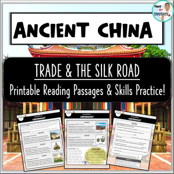 Preview of Ancient China: Trade, Goods, & the Silk Road- Reading Passages & Activities!