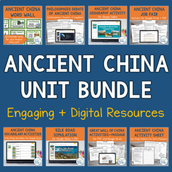 Preview of Ancient China Unit Bundle | Activities, Projects, Notes, Timeline, Test