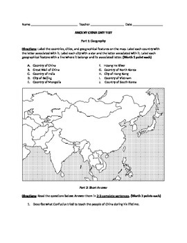 Preview of Ancient China Unit Test