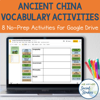 Preview of Ancient China Vocabulary Activities for Google Drive