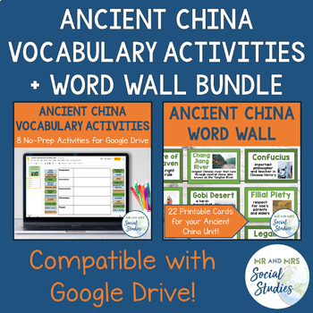 Preview of Ancient China Vocabulary Activity Set and Word Wall Bundle
