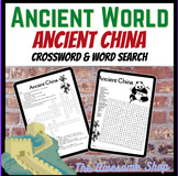 Ancient China Vocabulary Crossword and Word Search Enrichment FUN