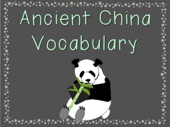 Preview of Ancient China Vocabulary PowerPoint and Notes