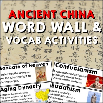 Preview of Ancient China Word Wall and Vocabulary Activities