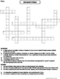 Ancient China Worksheet/ Crossword Puzzle (Silk Road, Conf