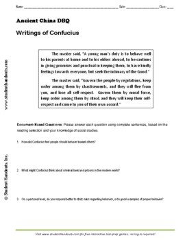 Preview of Ancient China - Writings of Confucius (Elementary)