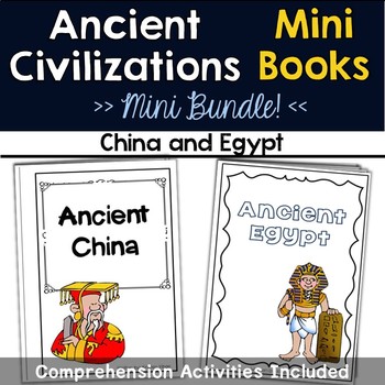 Preview of Ancient China and Egypt Mini Books with Comprehension Activities