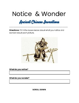 Preview of Ancient Chinese Inventions - Notice & Wonder