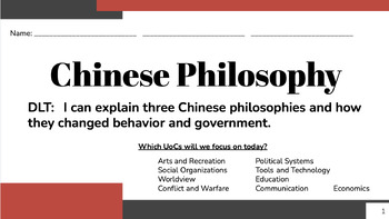 Preview of Ancient Chinese Philosophy Student Handout