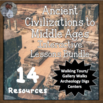 Preview of Ancient Civ - Middle Ages History Interactive Lessons Bundle Walking Tours+