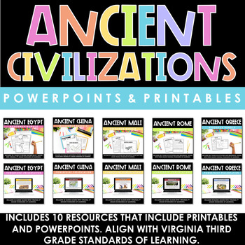 Preview of Ancient Civilization Activities and PowerPoints | VA SOL