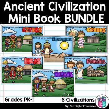 Preview of Ancient Civilization Mini Books Bundle for Early Readers - Six Civilizations