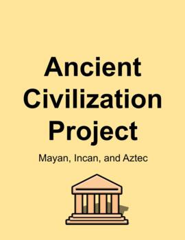 Preview of Ancient Civilization Project - Maya, Inca, & Aztec 
