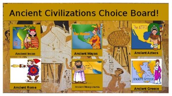 Preview of Ancient Civilization/Societies Choice Board