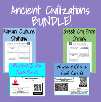 Ancient Civilization Stations & Task Cards by Flanneled History Teacher