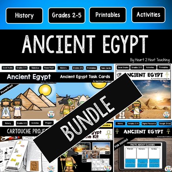 Preview of Ancient Egypt Activities Bundle: Reading Passages Worksheets Map Print +Digital 
