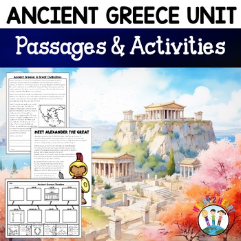 Preview of Ancient Greece Activities Map Geography Worksheets Olympics Athens vs Sparta