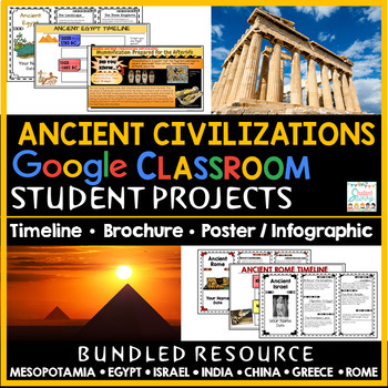 Preview of Ancient Civilizations Projects Google Classroom Bundle Ancient History Timeline