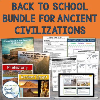 Preview of Ancient Civilizations Back to School Bundle | Activities, Posters, Timelines