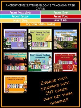 Preview of Ancient Civilizations Bloom's Taxonomy Task Card Bundle