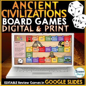 Preview of Ancient Civilizations Board Games {Digital & Print} Google Classroom