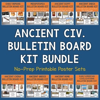 Preview of Ancient Civilizations Bulletin Board Kit Bundle with Primary Sources