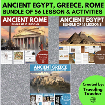Preview of Ancient Civilizations Bundle: Egypt, Rome, Greece: Comprehension Activities